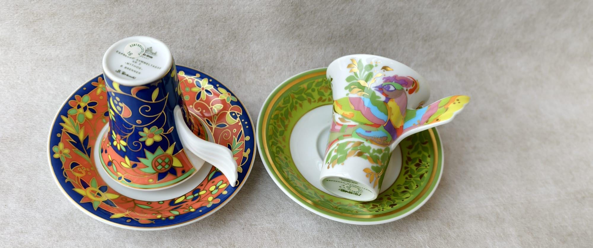 Vintage Rosenthal Mythos Espresso Cup and Saucer Sets, Studio 
