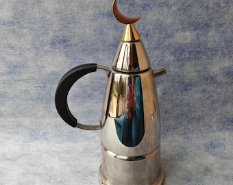 Vintage 80er WMF Luna Espressokanne: Italienische Memphis Design 3/4 Tassen Espressokanne H25cm*∅9 cm Geschenk für Retro Liebhaber