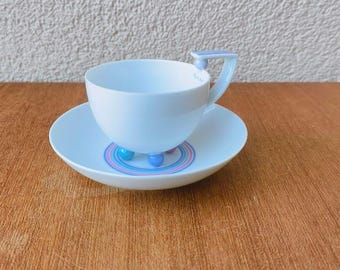 Vintage Rosenthal Espresso Cup & Saucer: 1980s Martin Hunt Artist Collection