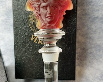 Vintage Rosenthal Versace Crystal Bottle Stopper - Rubinrot, 1990s (Original Box)