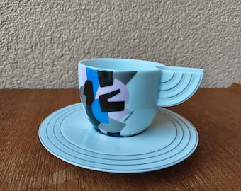 Vintage Rosenthal Espresso Mug & Saucer: Ambrogio Pozzi Artist Collection
