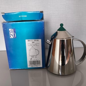 Vintage GB Bricco Mia Coffee Pot 1980s Italian Stainless Steel (0.5L) in Box