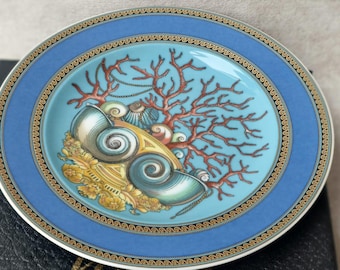 Vintage 1990s Versace Rosenthal Porcelain Plate, Les Tresors de la Mer