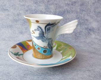 Vintage Rosenthal Mythos Espresso Cup and Saucer Set: Retro Studio Linie Porcelan gift