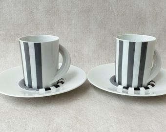 Vintage Rosenthal Cupola Espresso Cup & Saucer Set: German Art Deco Porcelain