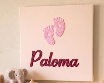 Personalized Punch Needle Baby Name Sign, Custom Nursery Wall Art, Fall Decorations