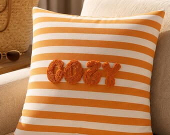 Handmade Punch Needle Pillow Cases, Autumn Decor, Halloween Gifts