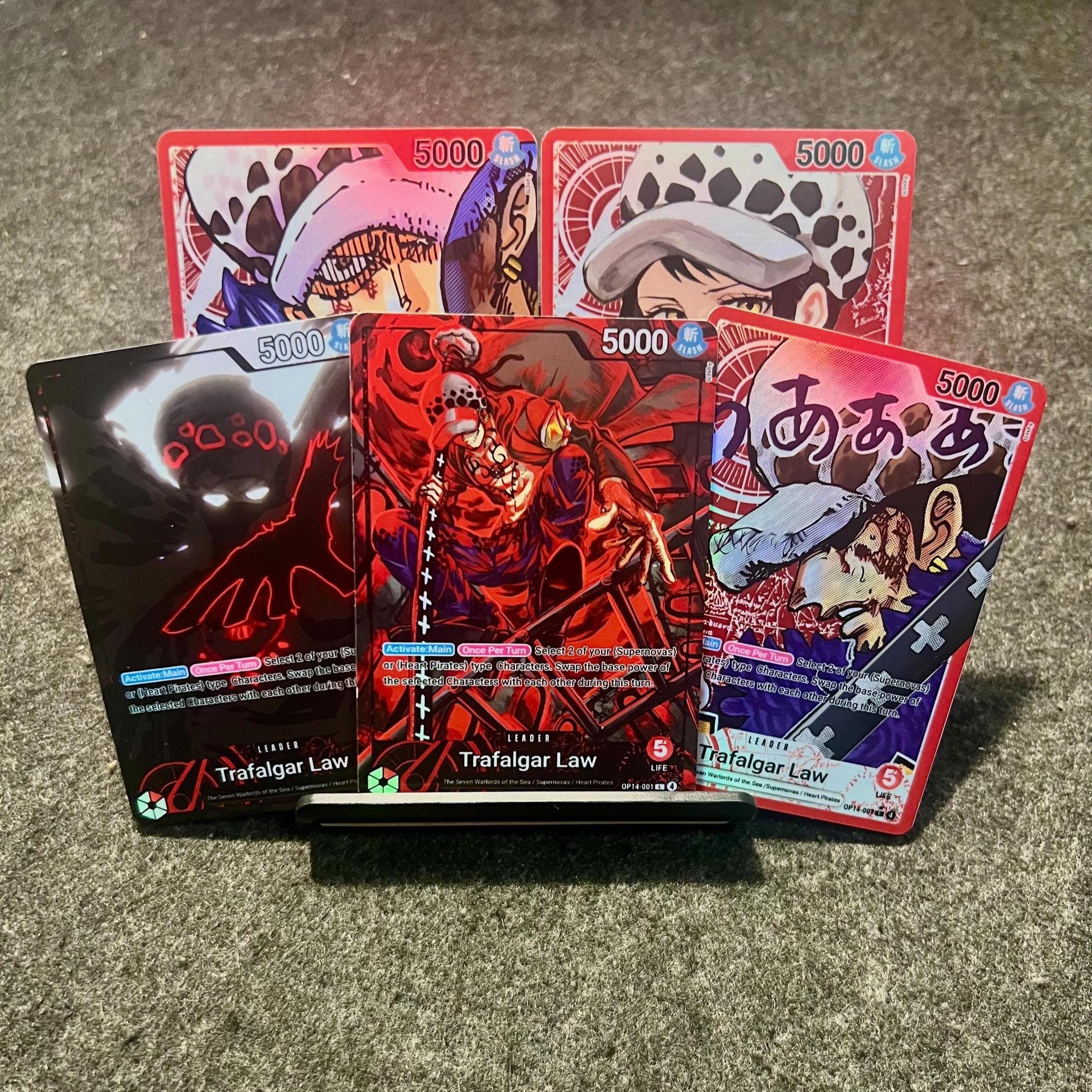 Trafalgar Law (OP14), Custom Leader of One Piece TCG Red - Etsy