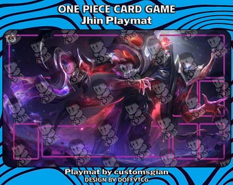 Jhin Playmat | Custom Anime Art Desk Mat | Non-Slip Gaming Mousepad | Stitched Edges
