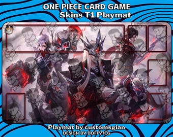Skins T1 Playmat | Custom Anime Art Desk Mat | Non-Slip Gaming Mousepad | Stitched Edges