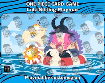 Loki Sitting Playmat | Custom Anime Art Desk Mat | Non-Slip Gaming Mousepad | Stitched Edges
