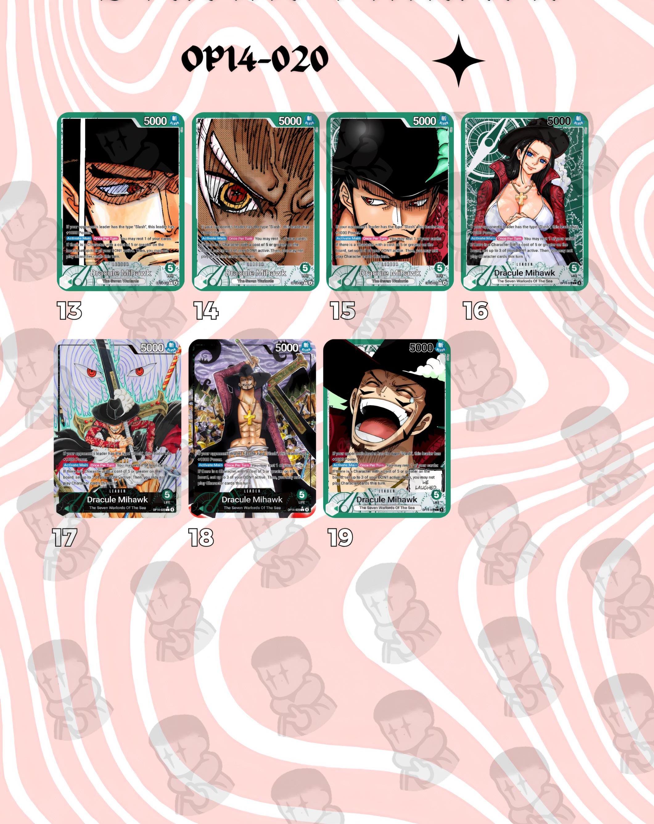 Dracule Mihawk (OP14), Custom Leader of One Piece TCG Green - Etsy