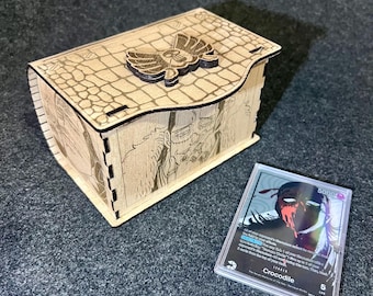 Crocodile | Custom Wooden Deck Box for TCG’s | Laser Cut TCG Case | Anime Fan Gift | Commander MTG Storage | Straw Hat Crew