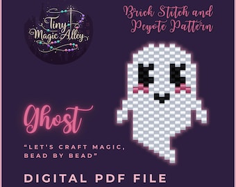 Ghost Bead Pattern – Brick Stitch & Peyote PDF | Miyuki Delica 11/0