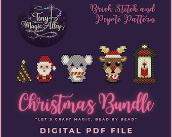 Christmas Bead Pattern Bundle – Brick Stitch & Peyote PDF | Miyuki Delica