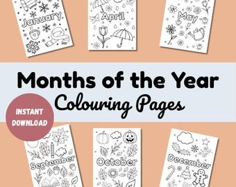 Months of the Year Colouring Pages | Seasonal Monthly Coloring Sheets | Instant Download