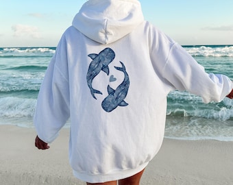 Whale Shark Hoodie , Ocean Lover Sweatshirt, Whale Design , Marine Life Hoodie , Cozy Unisex Beach Pullover , Sea Life Gift , Coastal Hoodie