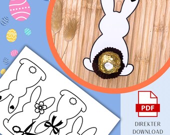 Easter Bunny Printable Template | Craft Template for Printing | DIY Gift Idea & Easter Table Decoration, Craft Template, PDF, Instant Download