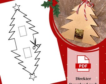 Christmas Tree Printable Template | Craft Template for Printing | DIY Gift Idea & Christmas Party Favor, Craft Template, PDF