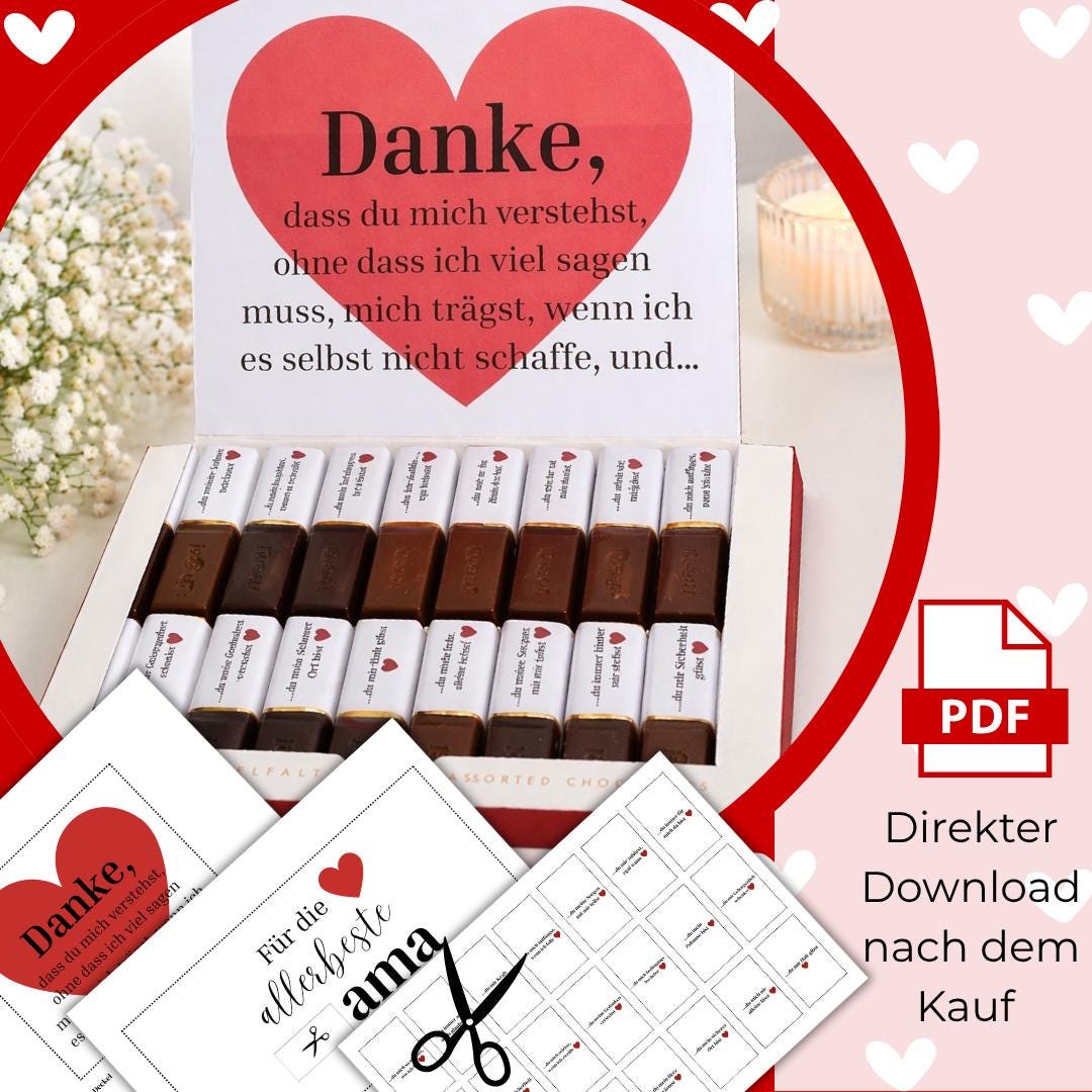 Gift Rapper Messages Mother's Day Wrapper for Merci Chocolate With a Personal Message, Thank ...
