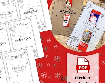 Digitale Weihnachtsgeschenk Vorlage zum Ausdrucken – Sofortdownload Geschenkidee & Mitbringsel Weihnachten, Druckvorlage, Bastelvorlage, PDF