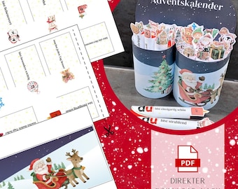 Modèle de calendrier de l'Avent Duplo à imprimer – 24 messages « Je t'aime » à imprimer | Idée cadeau de Noël à faire soi-même