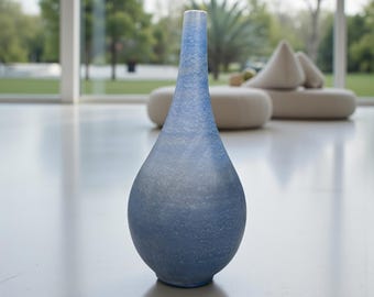 Knabstrup danish vintage blue floor vase stoneware handmade h= 63 cm | 24.80" Denmark 1960s 60s mid century