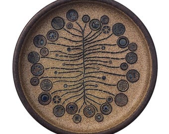 Heinz Theo Dietz | studio ceramics | artist plate dia. 21.5 cm handmade hand-signed model 9a vintage germany