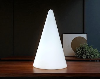 Tipi table lamp h=14.96 (38 cm) frosted glass mid century 1980s Germany minimalist design