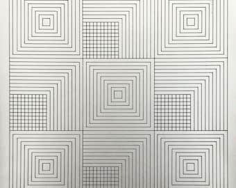 Jo Kuhn op art squares proof, E.A. (épreuve d'artiste) artist's proof, hand-signed, dated 80