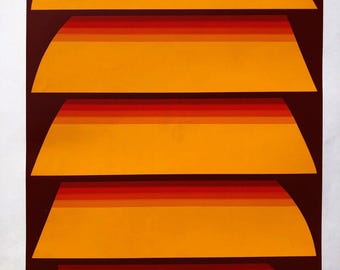 Axel Dick 24.2x17.1 in Signed Op Art Screenprint 21/40 | 1968 German Geometric Light Art Serigraph