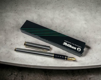 Pelikan p 370 m medium fountain pen new classic gold plated with carton collectibles vintage 1995