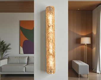 Vintage Hillebrand 60cm Bubble Light Bar Wall Light | Mid Century Modern Ice Glass Sconce | 1960s German Design | Vertical/Horizontal