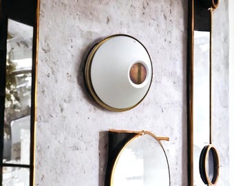 Vintage peill & putzler germany round ufo wall mounted ceiling lamp goldtone milk glass luxury hollywood regency sconce space age 71228