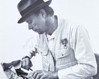 Joseph Beuys poster offset print incontro con Beuys 94x67.5 hand signed Pescara Italy 1974