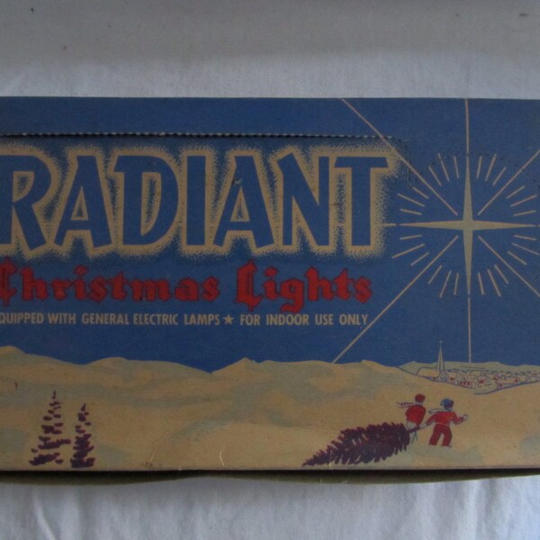 Vintage Radiant Christmas Lights #99 in Original Box GE Glass Bulbs Works