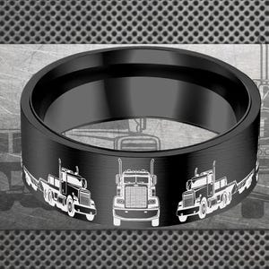 Trucker Life Jewelry, Truck Driver Ring, Peterbilt Ring, Necklace, Keychain, Semi Trucks and Rings,Dump Truck Jewelry, Gifts For Boyfriend
