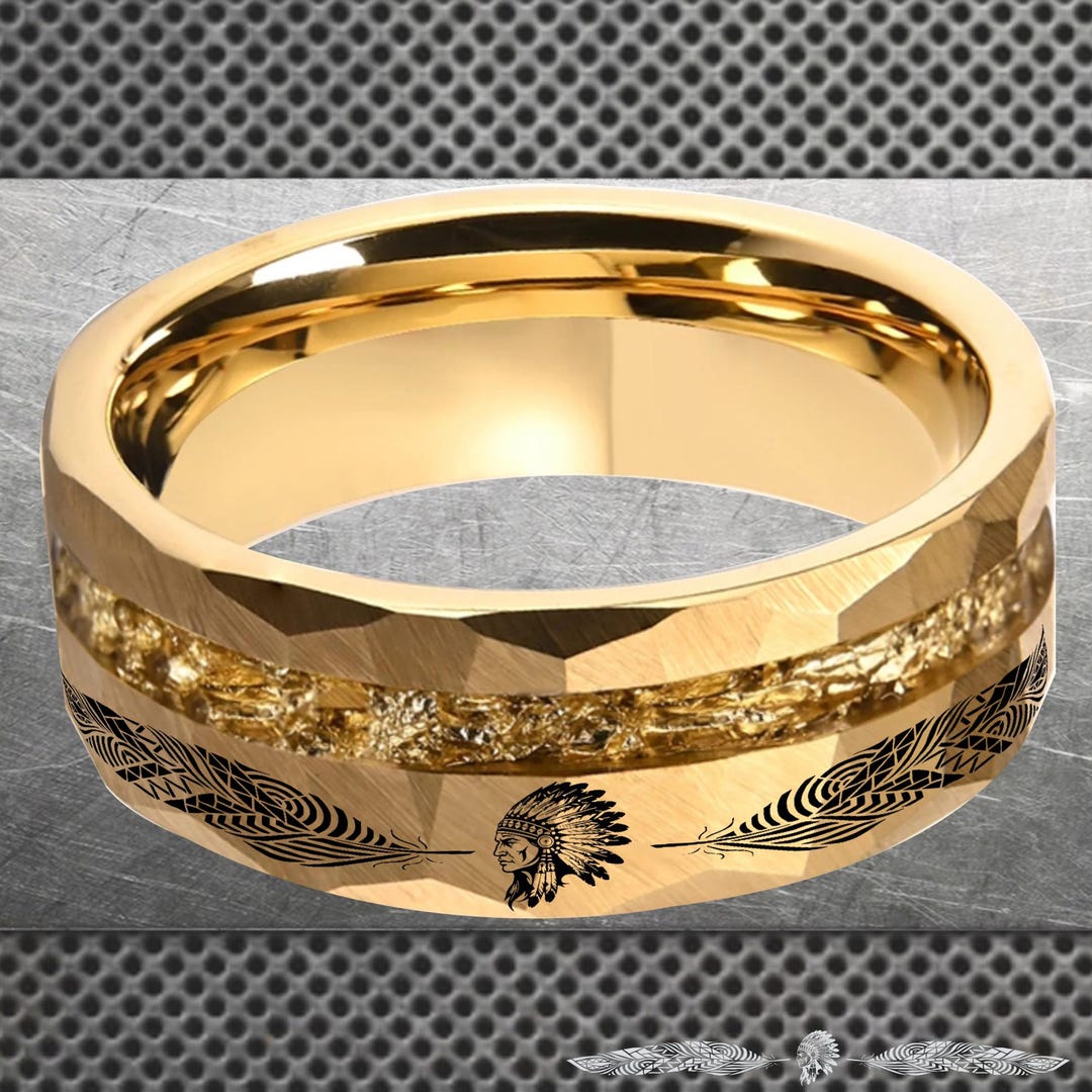 Native American Pattern Wedding Ring, Mayan Wedding Band, Tribal ...