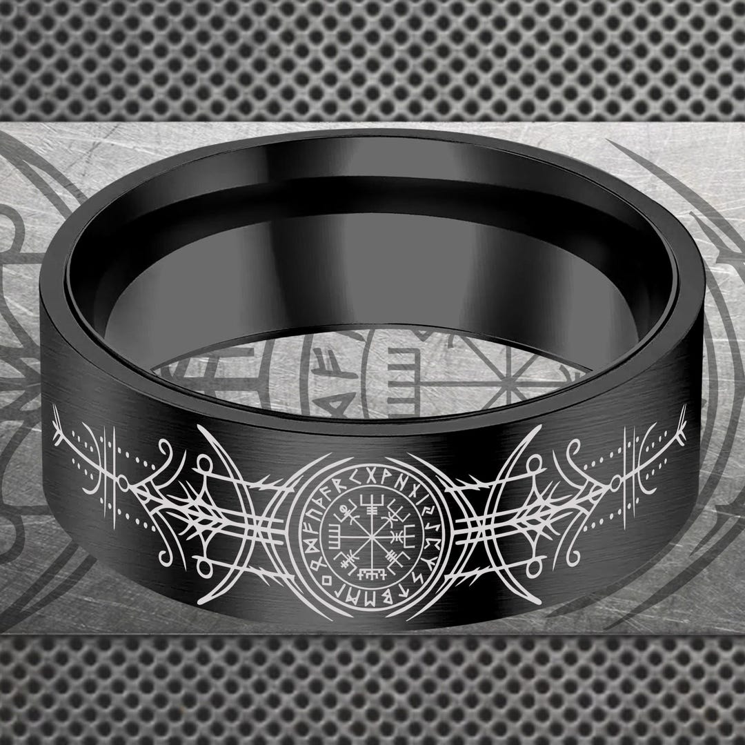Viking Runes Wedding Band, Norse Ring, Custom Wedding Band, Runes ...