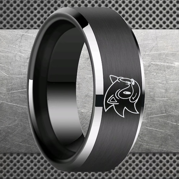 Engraved Shadow the Hedgehog Ring, Shadow Engraved Ring, Sonic the