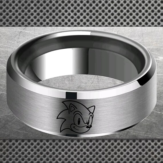 Engraved Shadow the Hedgehog Ring, Shadow Engraved Ring, Sonic the