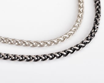 2 MM sterlingzilveren gevlochten tarweketting, sierlijke ketting