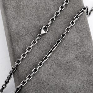 Oxidized Silver Chain Necklace