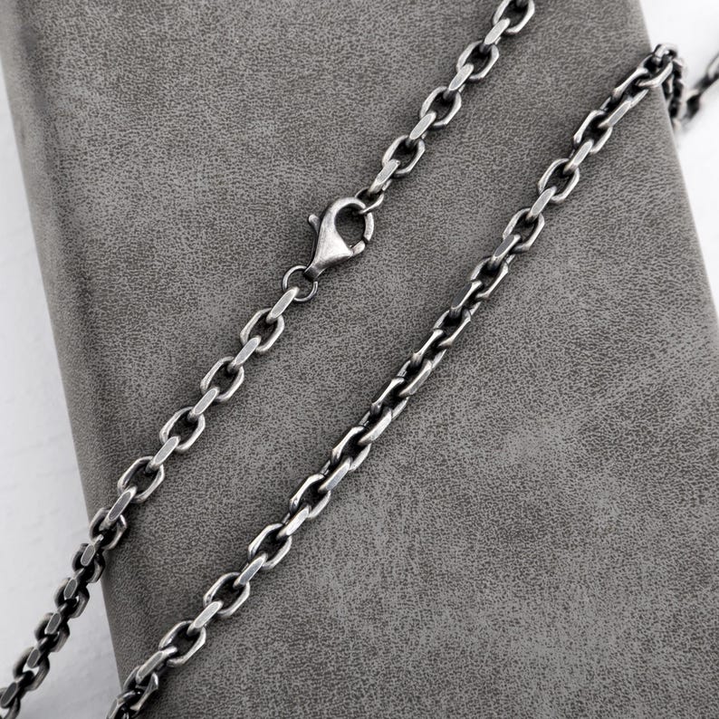 Oxidized Silver Chain Necklace