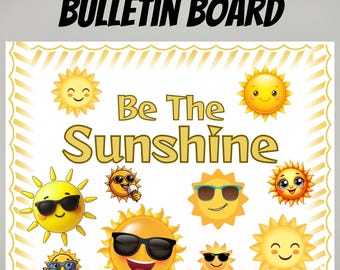 Be The Sunshine Summer Bulletin Board Kit Printable Positive Colorful Classroom Decor for Bulletin and Door Back To School Display