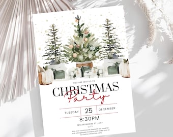 Editable Christmas Party Invitation Template (Digital Download)