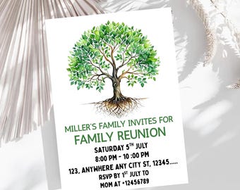 Convite para Reunião de Família, Convite Editável para Festa de Reunião Familiar, Convite para Encontro, Convite Minimalista, Download Imediato