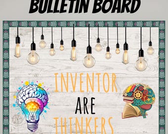 Inventors are Thinkers Science Bulletin Board Kit (Digital Download) Inventors Classroom Door Decor