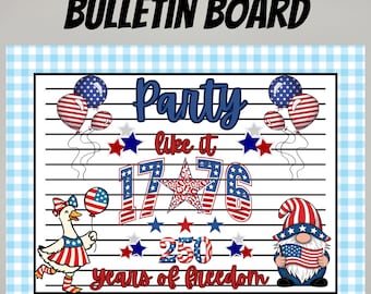 America 250 Bulletin Board Kit, 4th of july Patriotic Bulletin Board, America's 250th Birthday Party, 1776-2026 Classroom Decor,Summer Decor