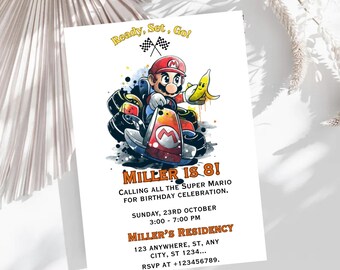 Super Mario Bros Birthday Invitation – Editable Canva Template | Digital & Printable Kids Party Invite